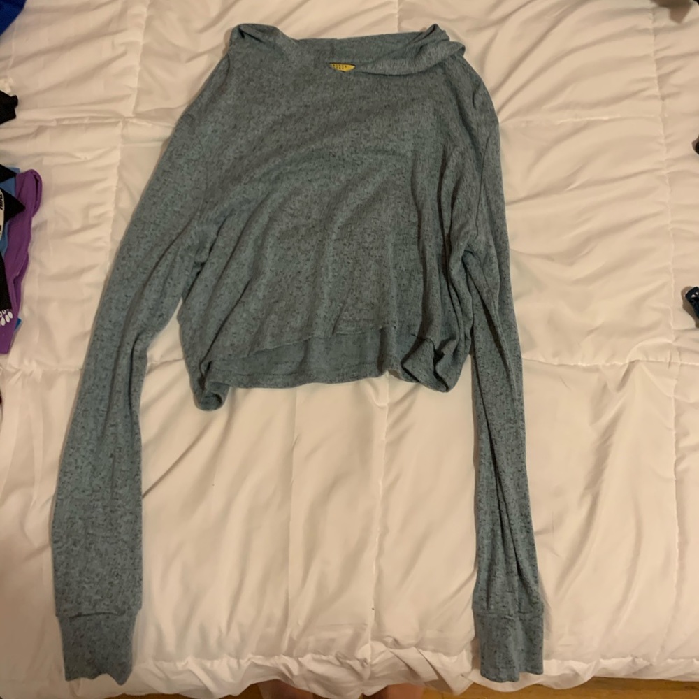 Light Blue Cropped Sweatshirt